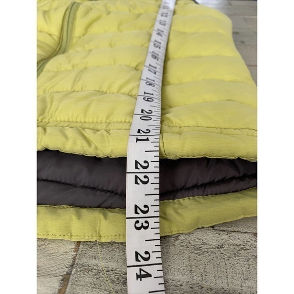 Tangerine‎ Vest Womens Small Lime Green Yellow Puffer w Hood Full Zip w Pockets - Picture 5 of 9